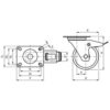 PIDURIGA RATAS (Heavy duty transport castor with plate PU bandage aluminium wheel swivel castor with brake wheel) Ø 200 - Image 2